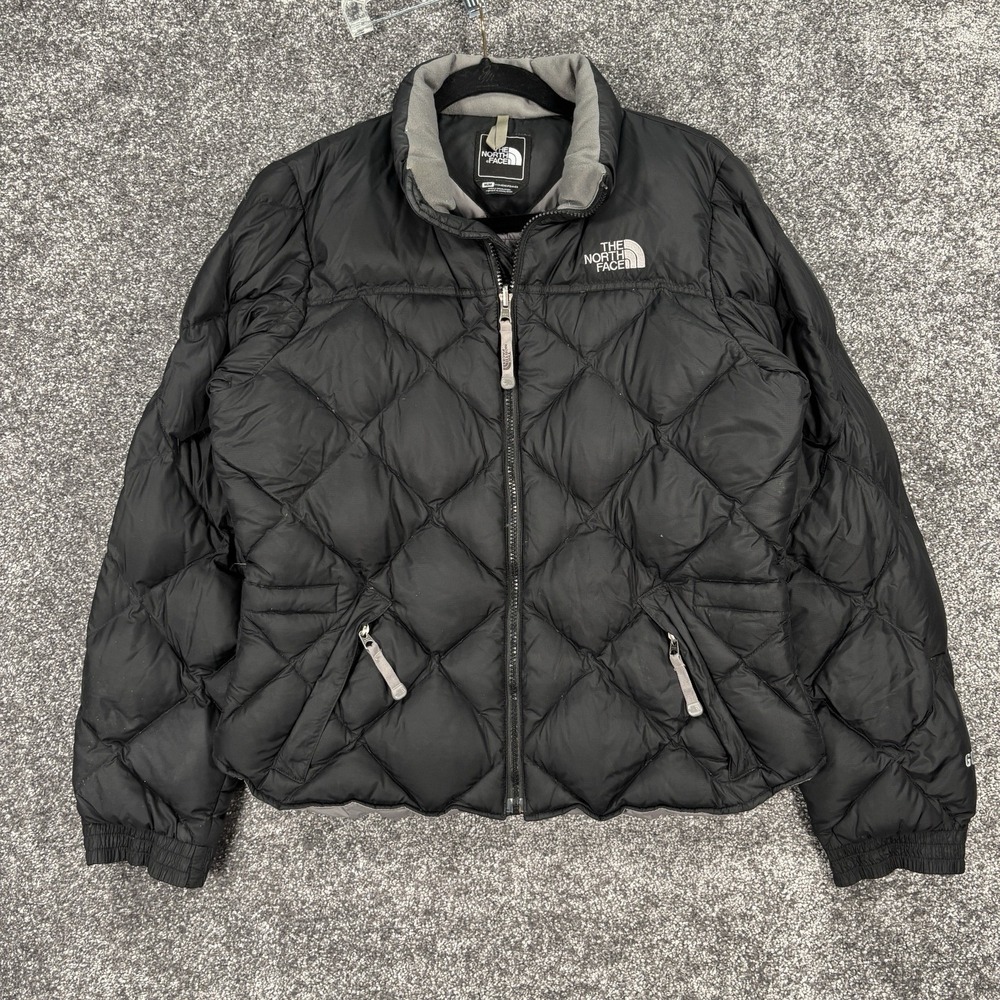 The North Face 600 Goose Down Puffer Jacket Womens Medium Black Diamond Quilted